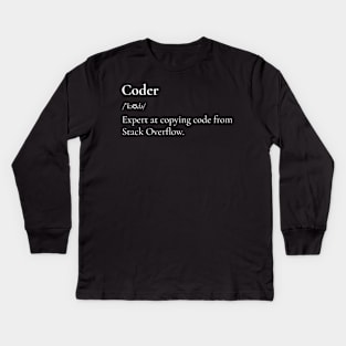 Definition of a Coder Kids Long Sleeve T-Shirt